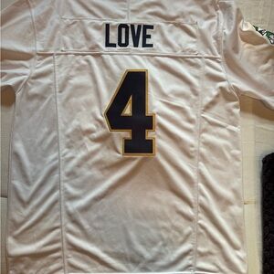 BRAND NEW - Under Armour Notre Dame white Jeremiyah Love football jersey.